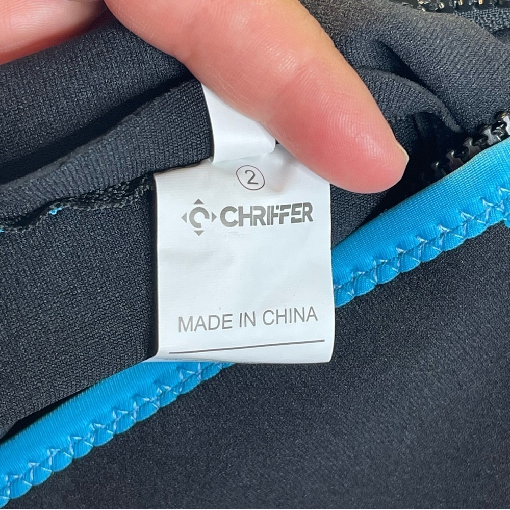 Chriffer Kids Wetsuit Front Zip 2mm Neoprene Thermal Short Sleeves Medium Blue - Picture 8 of 9